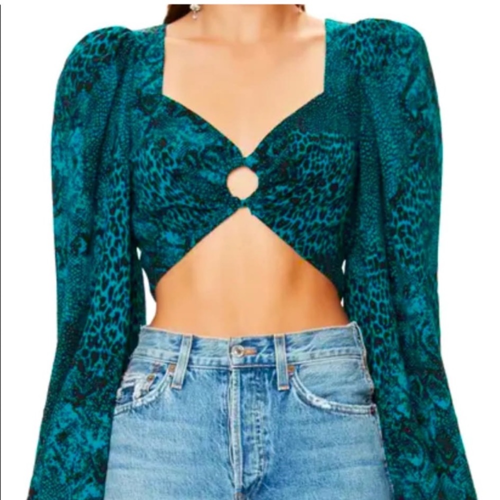 Light used AFRM top, size M, snake print.